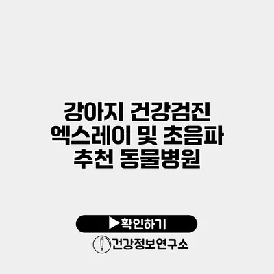 강아지 건강검진 엑스레이 및 초음파 추천 동물병원