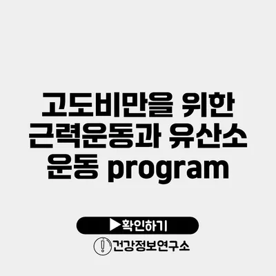 고도비만을 위한 근력운동과 유산소 운동 program