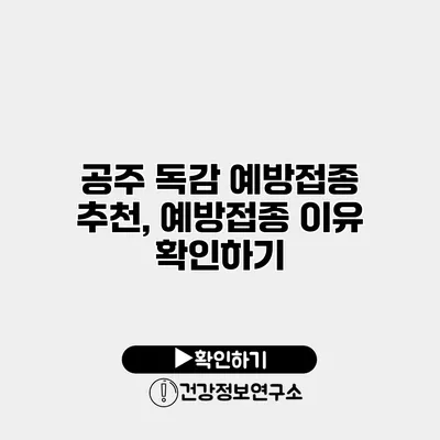 공주 독감 예방접종 추천, 예방접종 이유 확인하기