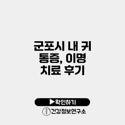 군포시 내 귀 통증, 이명 치료 후기