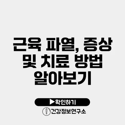 근육 파열, 증상 및 치료 방법 알아보기