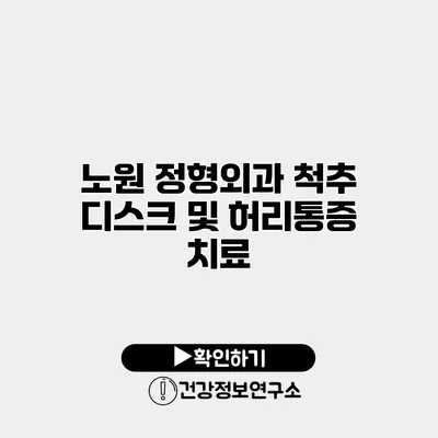 노원 정형외과 척추 디스크 및 허리통증 치료