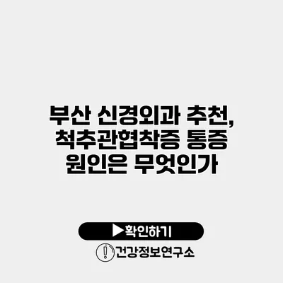 부산 신경외과 추천, 척추관협착증 통증 원인은 무엇인가?