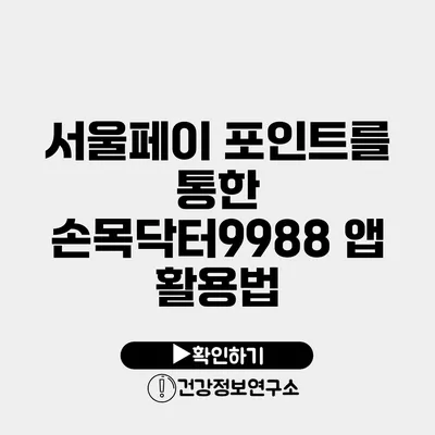 서울페이 포인트를 통한 손목닥터9988 앱 활용법