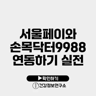 서울페이와 손목닥터9988 연동하기 실전