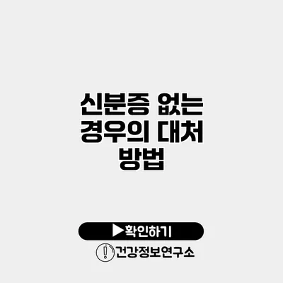 신분증 없는 경우의 대처 방법