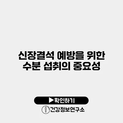 신장결석 예방을 위한 수분 섭취의 중요성