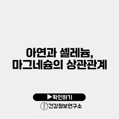 아연과 셀레늄, 마그네슘의 상관관계