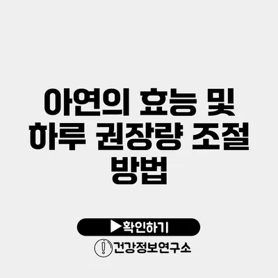 아연의 효능 및 하루 권장량 조절 방법