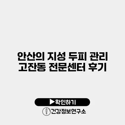 안산의 지성 두피 관리 고잔동 전문센터 후기