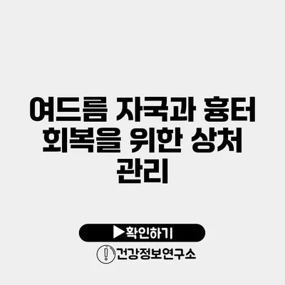 여드름 자국과 흉터 회복을 위한 상처 관리