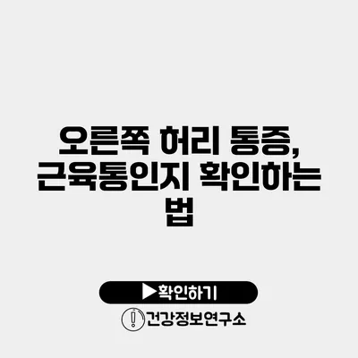 오른쪽 허리 통증, 근육통인지 확인하는 법