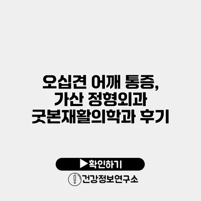 오십견 어깨 통증, 가산 정형외과 굿본재활의학과 후기