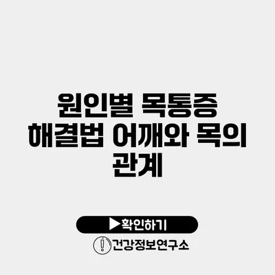 원인별 목통증 해결법 어깨와 목의 관계