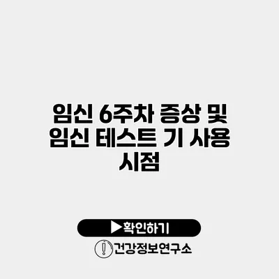 임신 6주차 증상 및 임신 테스트 기 사용 시점