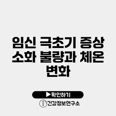 임신 극초기 증상 소화 불량과 체온 변화