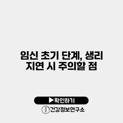 임신 초기 단계, 생리 지연 시 주의할 점