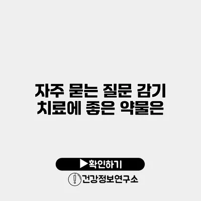 자주 묻는 질문 감기 치료에 좋은 약물은?