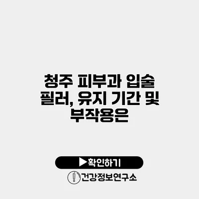 청주 피부과 입술 필러, 유지 기간 및 부작용은?