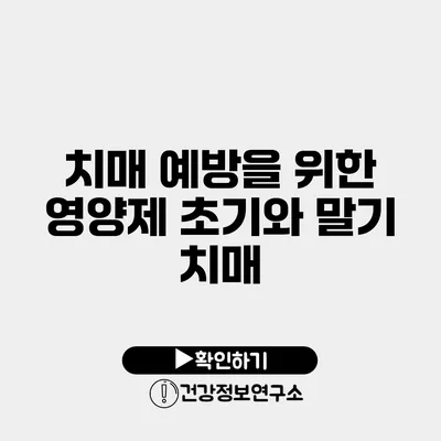 치매 예방을 위한 영양제 초기와 말기 치매