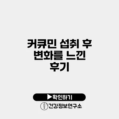 커큐민 섭취 후 변화를 느낀 후기