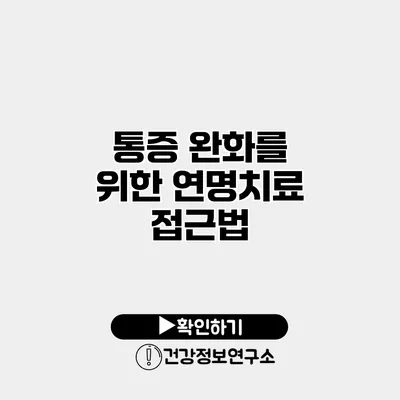 통증 완화를 위한 연명치료 접근법
