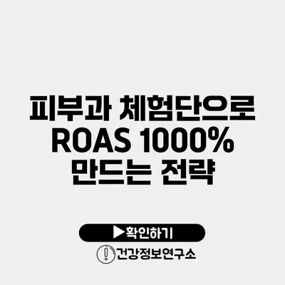 피부과 체험단으로 ROAS 1000% 만드는 전략