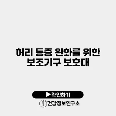 허리 통증 완화를 위한 보조기구 보호대