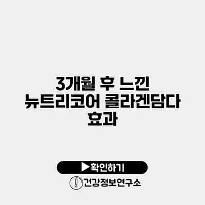 3개월 후 느낀 뉴트리코어 콜라겐담다 효과