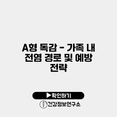 A형 독감 - 가족 내 전염 경로 및 예방 전략