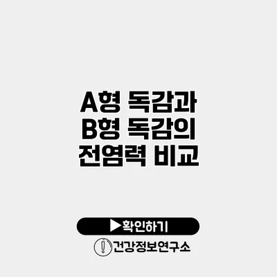 A형 독감과 B형 독감의 전염력 비교