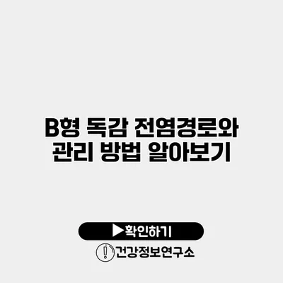 B형 독감 전염경로와 관리 방법 알아보기