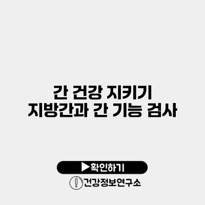 간 건강 지키기 지방간과 간 기능 검사