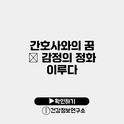 간호사와의 꿈 – 감정의 정화 이루다