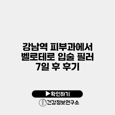 강남역 피부과에서 벨로테로 입술 필러 7일 후 후기