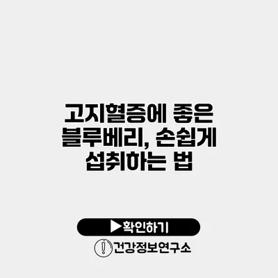 고지혈증에 좋은 블루베리, 손쉽게 섭취하는 법