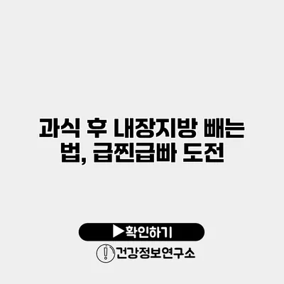 과식 후 내장지방 빼는 법, 급찐급빠 도전