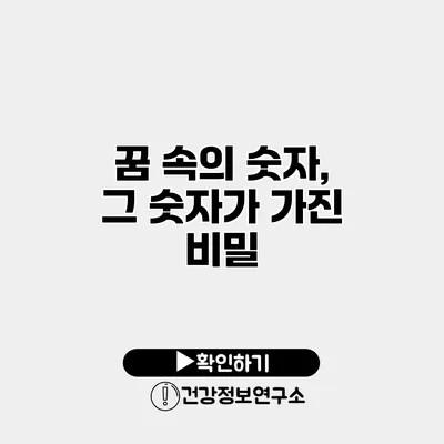 꿈 속의 숫자, 그 숫자가 가진 비밀