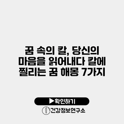 꿈 속의 칼, 당신의 마음을 읽어내다 칼에 찔리는 꿈 해몽 7가지