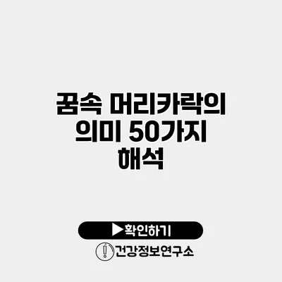 꿈속 머리카락의 의미 50가지 해석