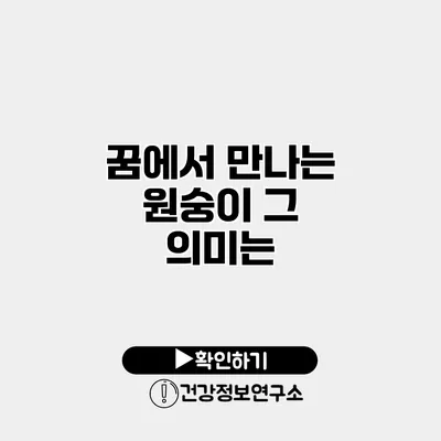 꿈에서 만나는 원숭이 그 의미는?