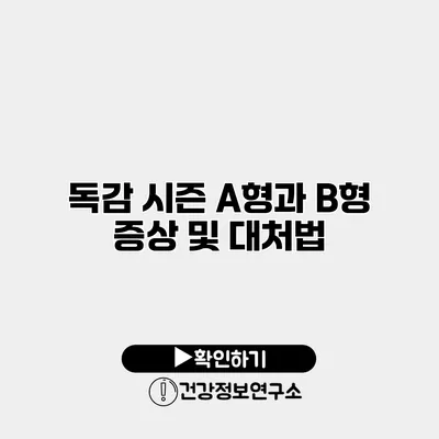 독감 시즌 A형과 B형 증상 및 대처법