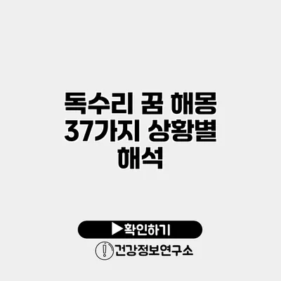 독수리 꿈 해몽 37가지 상황별 해석