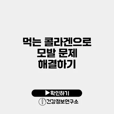 먹는 콜라겐으로 모발 문제 해결하기