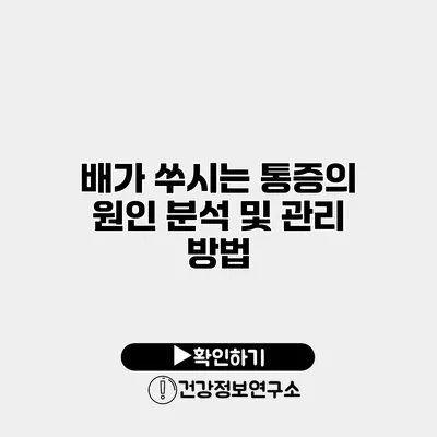 배가 쑤시는 통증의 원인 분석 및 관리 방법