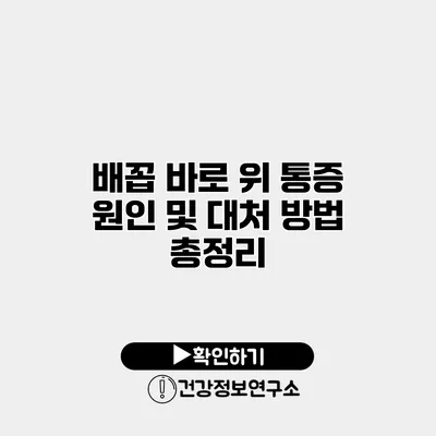 배꼽 바로 위 통증 원인 및 대처 방법 총정리