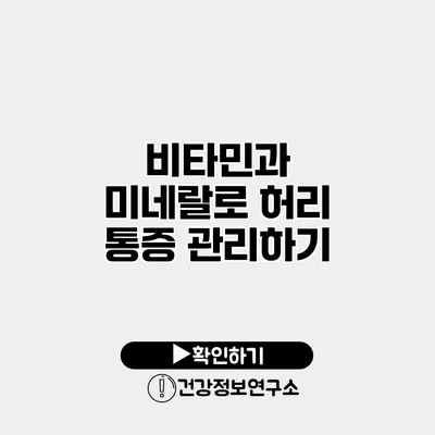비타민과 미네랄로 허리 통증 관리하기