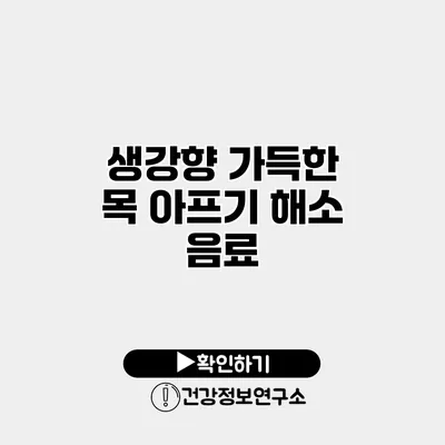 생강향 가득한 목 아프기 해소 음료