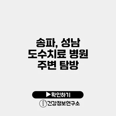 송파, 성남 도수치료 병원 주변 탐방