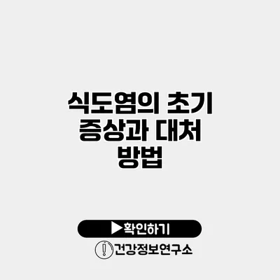 식도염의 초기 증상과 대처 방법